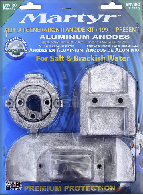 CMALPHAKITA Martyr Anodes, Aluminum Mercury Mercruiser Alpha I Gen II Anode Kit (1991–Present) – Marine Boat Sacrificial Anode Kit for Saltwater & Brackish Corrosion Protection