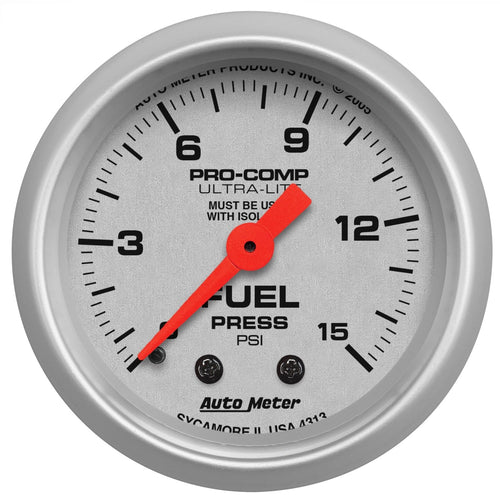 Auto Meter Ultra-Lite 4313 Mechanical Fuel Pressure Gauge