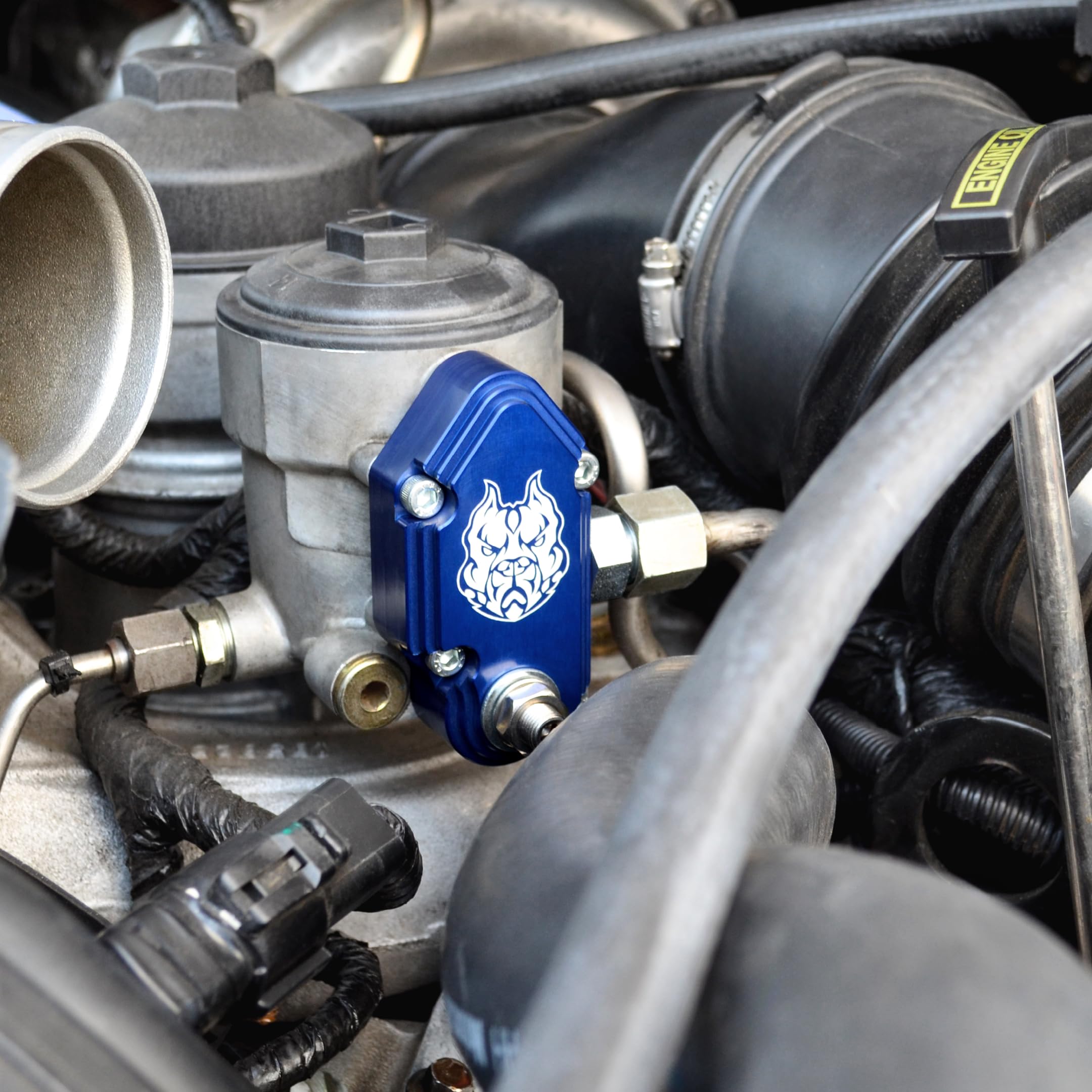 Sinister Diesel Blue Spring Kit - Adjustable Billet Spring Housing with Fuel Regulator Kit - Ford Blue Spring Kit 6.0 Powerstroke – Fast Install For 2003-2007 Ford Powerstroke 6.0L