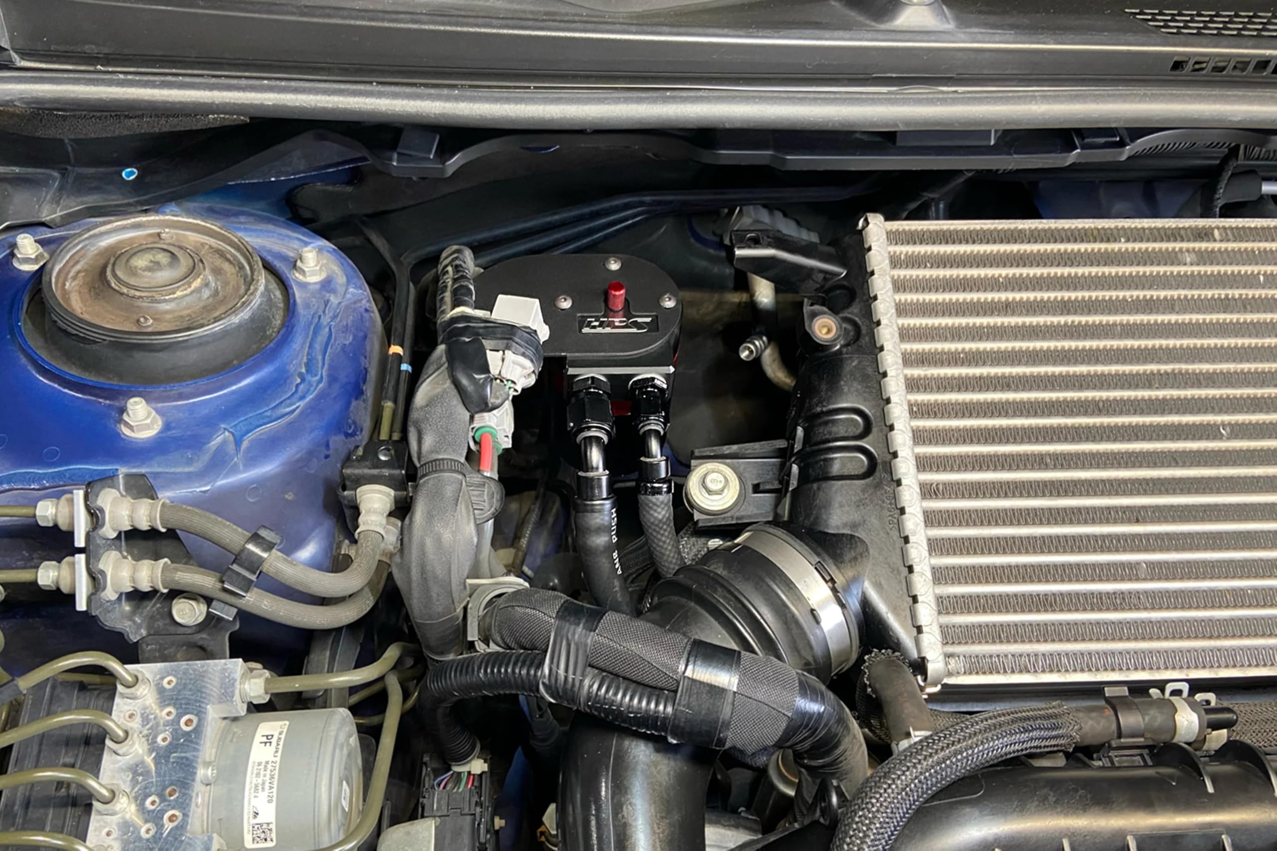HPS Aluminum Black Oil Catch Can Kit Compatible for 2015-2021 Subaru WRX 2.0L Turbo, 860-007