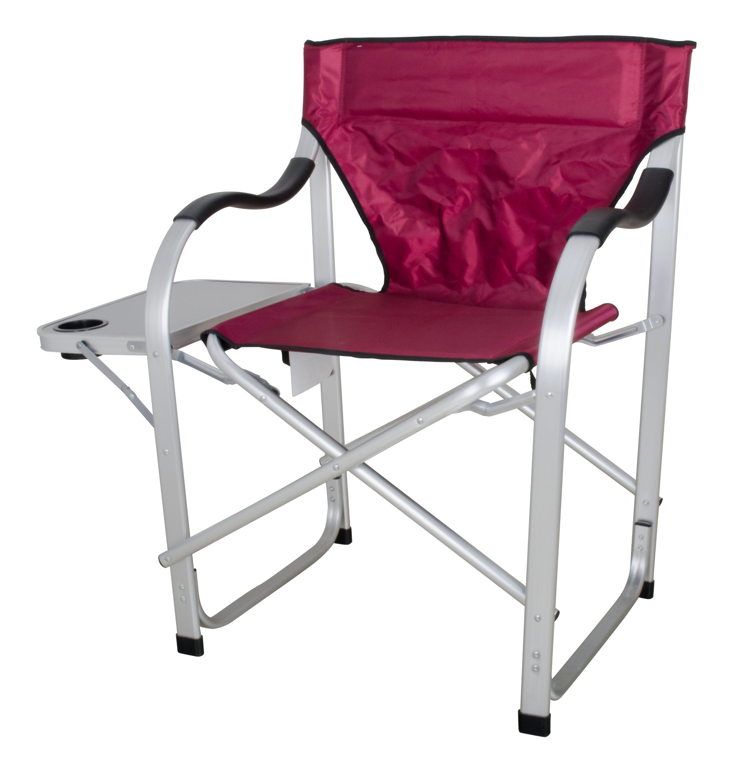 Camping Stylish Heavy Duty Folding Director Chair w/Side table/Burgundy/SL1215