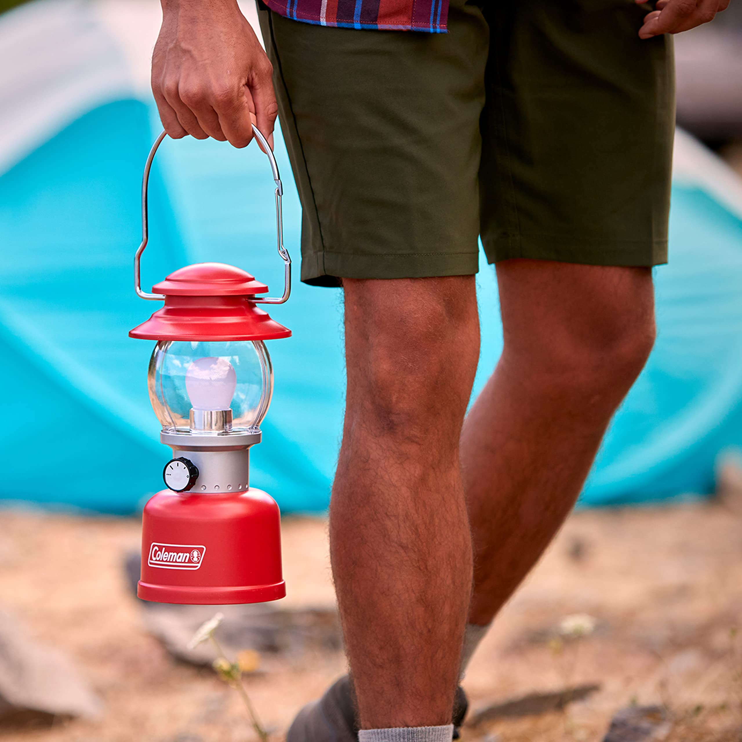 Coleman Classic LED Lantern Handheld 300L/500L with Durable & Water-Resistant Hanging Handle for Camping Emergencies & at-Home Usage