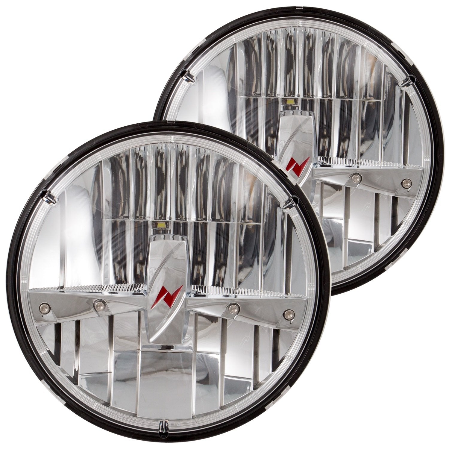 881035 AnzoUSA Chrome 7" LED Headlight with Adapter - Pair