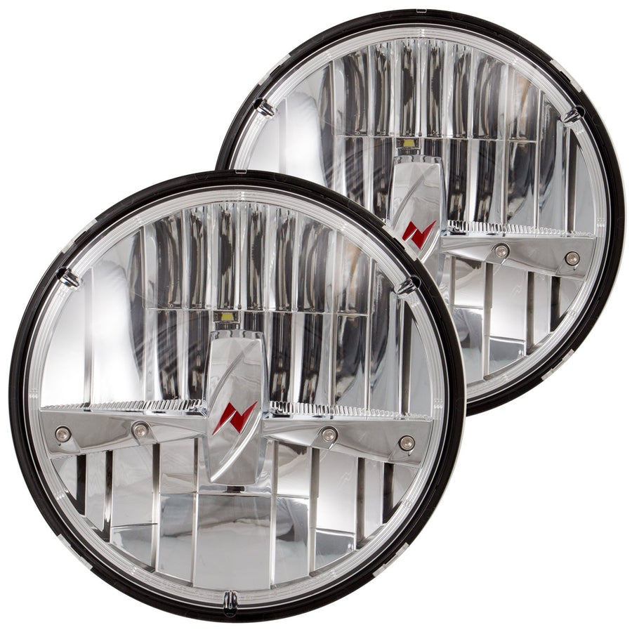 881035 AnzoUSA Chrome 7" LED Headlight with Adapter - Pair