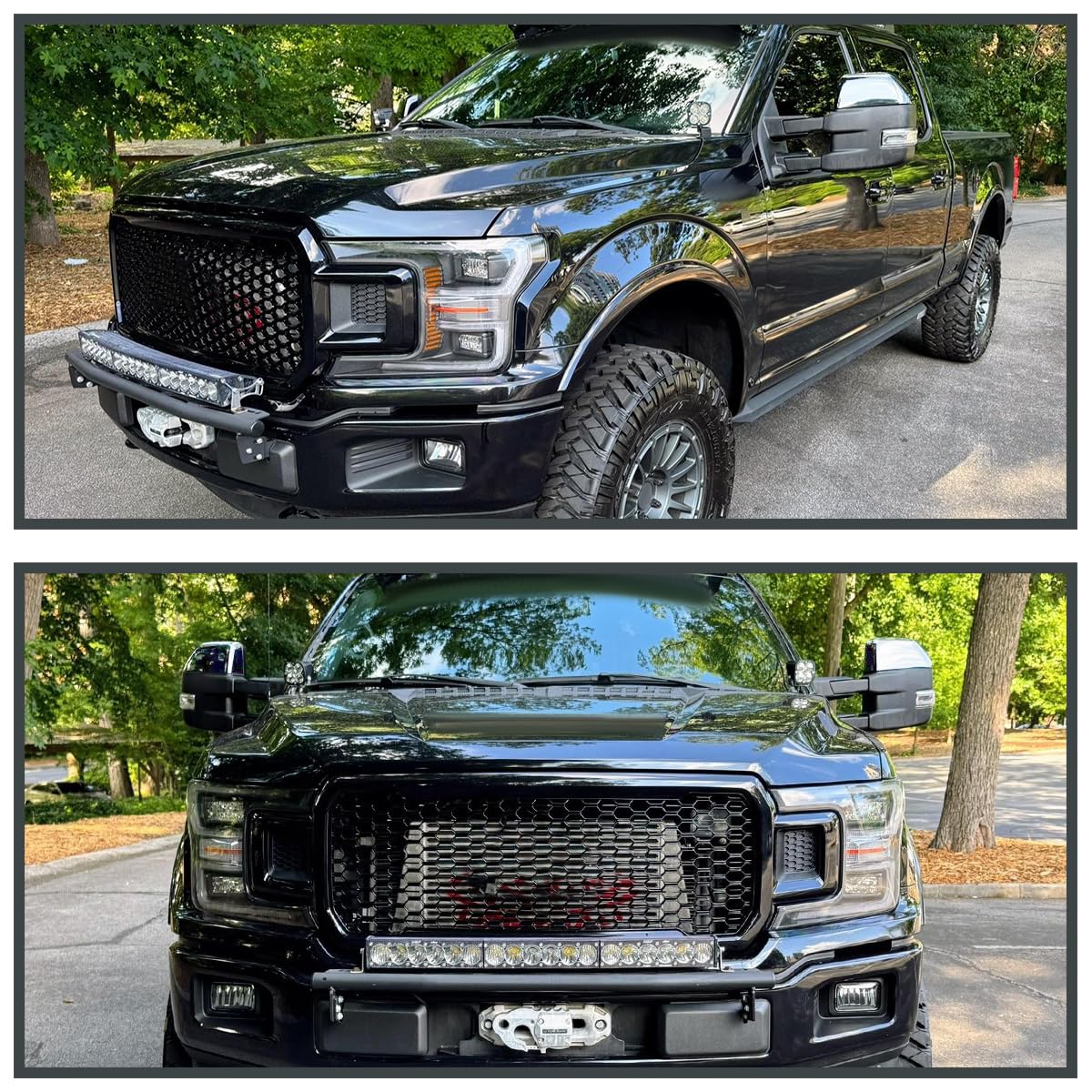 Spec-D Tuning Power Chrome Heated Tow Mirrors+LED Signal+Puddle 22Pin & 8Pin Compatible with 2015-2020 Ford F150 Left + Right Pair