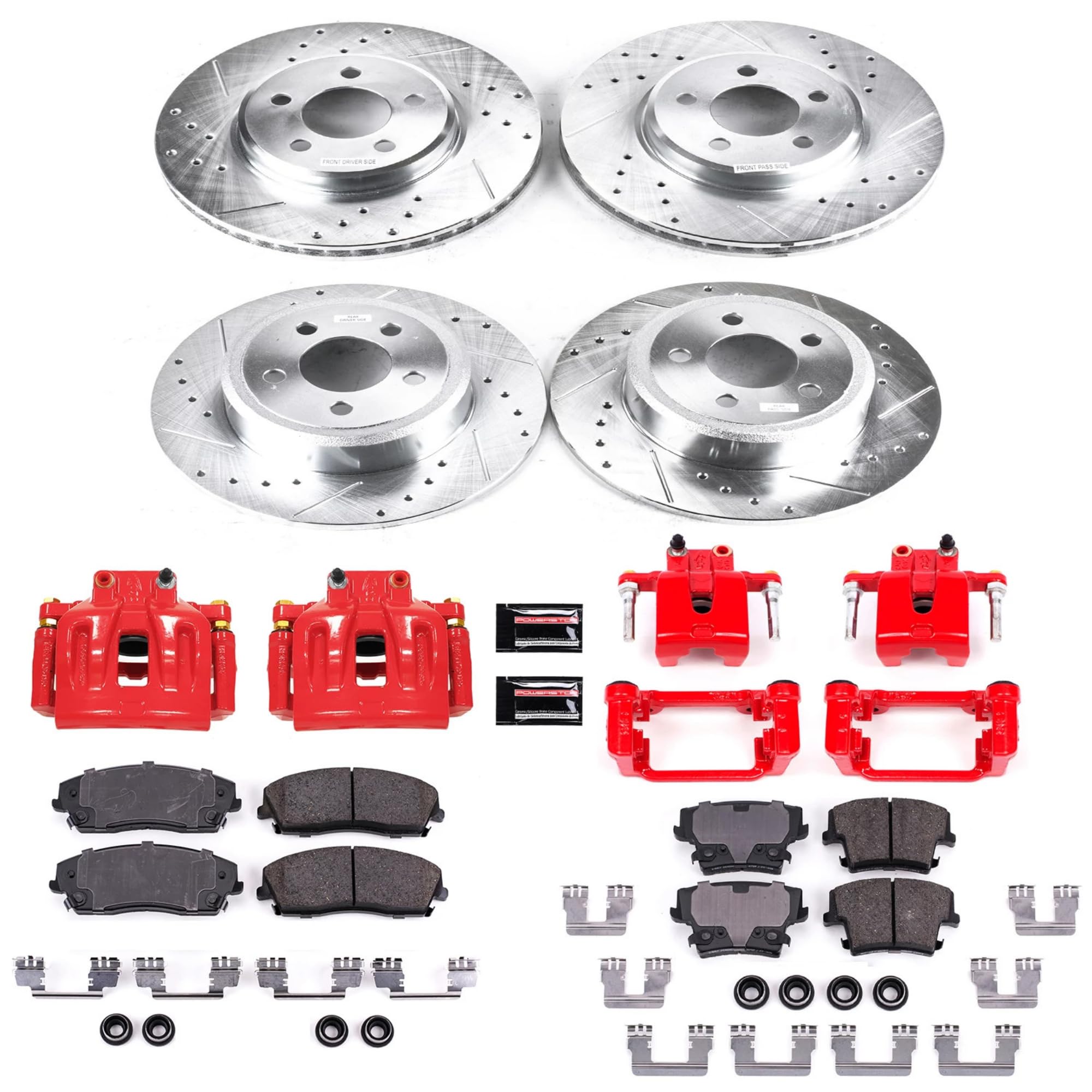 Power Stop Z23 Evolution Sport Brake Kit with Calipers For Chrysler 300 2012-2021, Dodge Charger 2012-2020, Dodge Challenger 2012-2020 [Model Specific]