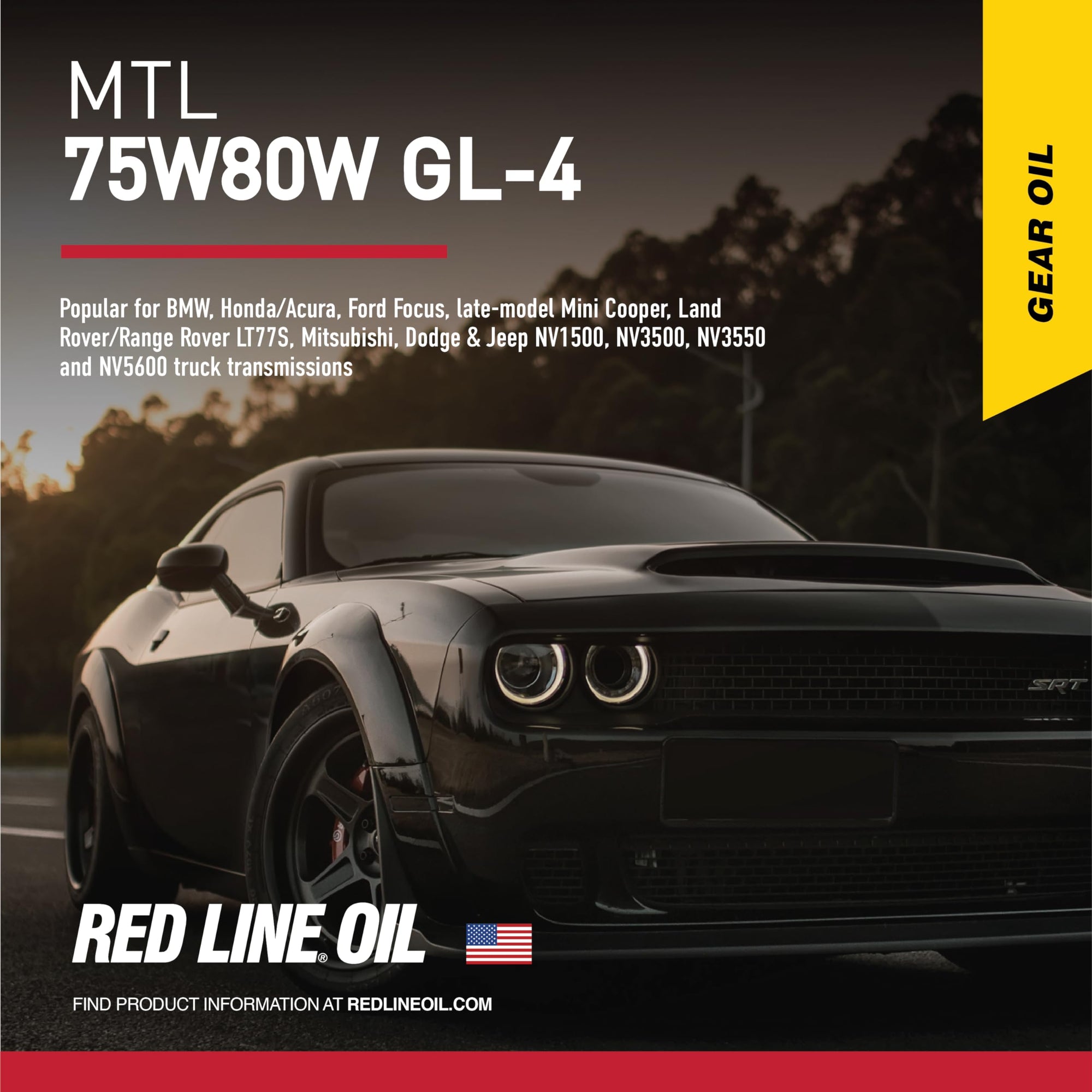 Red Line SAE 75W80 API GL-4 Manual Transmission and Transaxle Lubricant (MTL) Car Gear Oil - 1 Quart