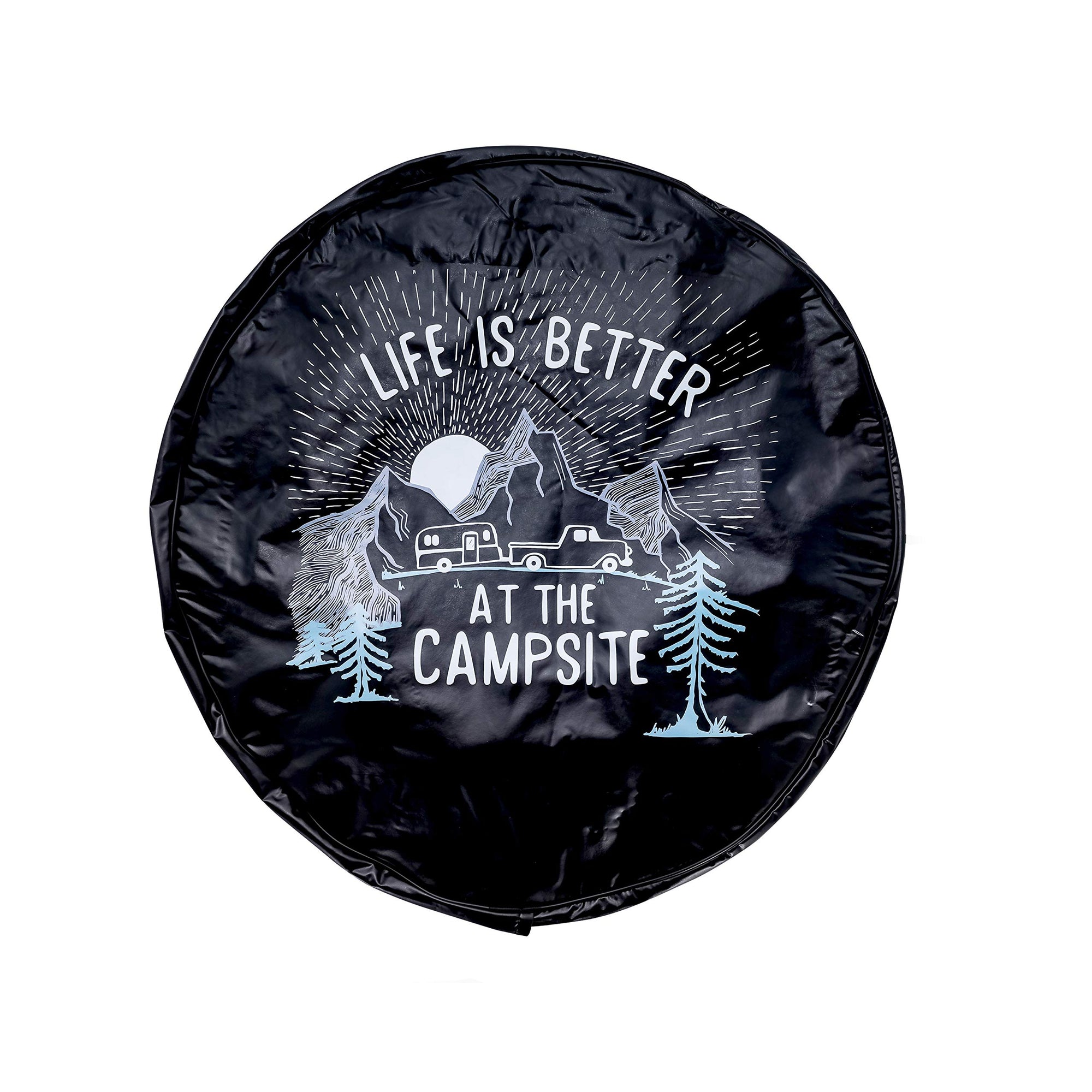 27' Camco Life is Better at Campsite Vinyl Cover with Elastic Hem-Durable Design Keeps Dirt, Rain, and Sun Away from Your Spare Tire (53290)