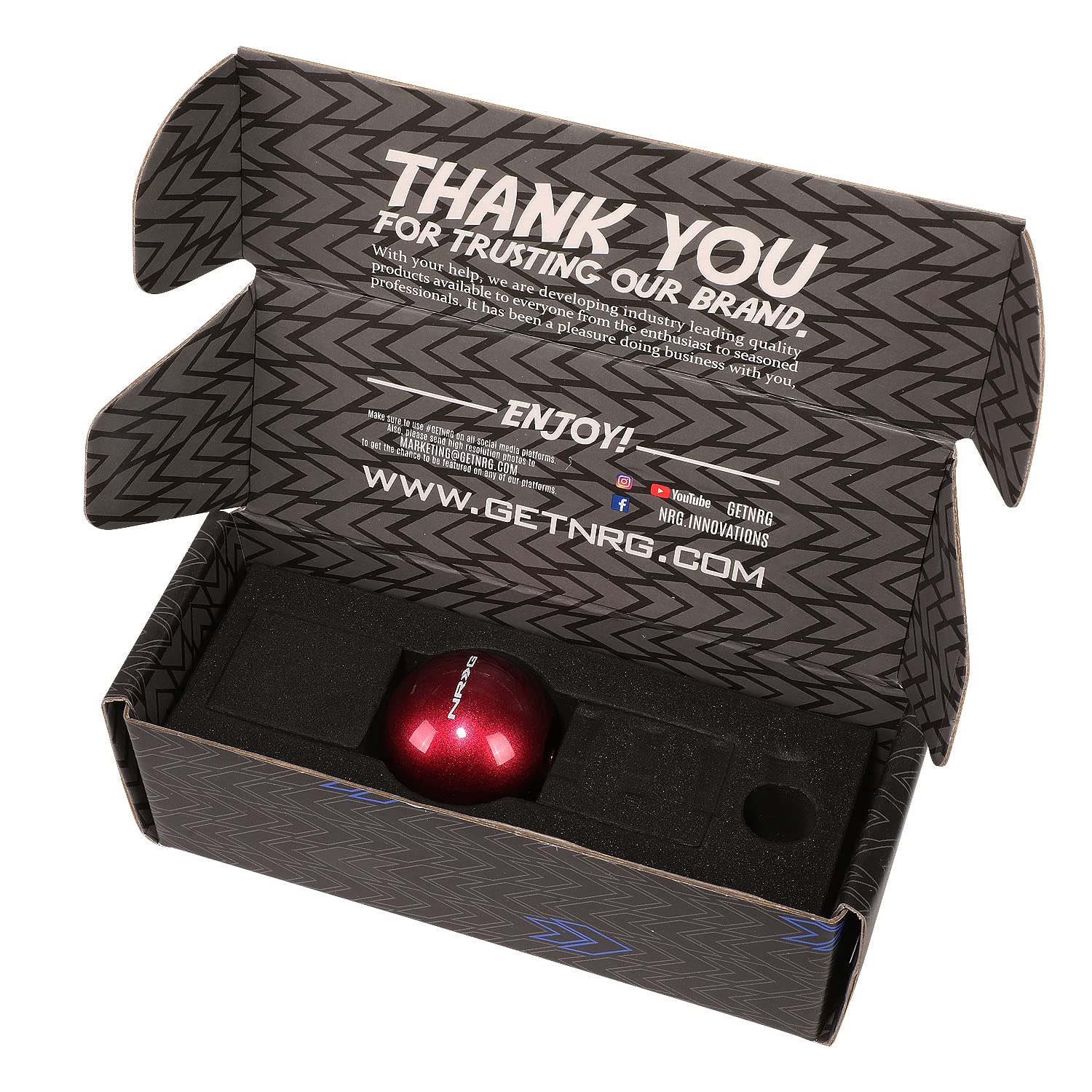 NRG Innovations Shift Knob NRG-SK-350FH Round Ball Style Lever Stick Shifter Handle Billet Metal Anodized for M10 X 1.25, M10 X 1.5, M12 X 1.25, M12 X 1.5 Thread Pattern Shifter