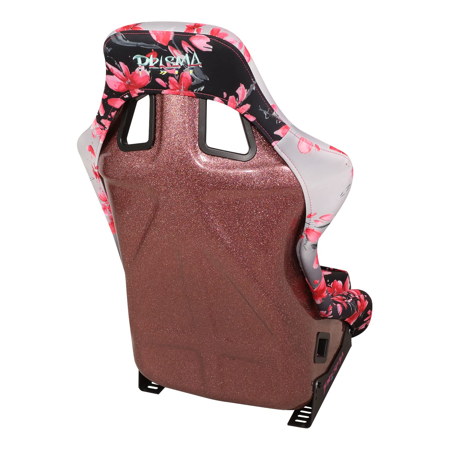 NRG Innovations Fixed Back Bucket Seat NRG-FRP-302-SAKURA Fiber Glass Ombre Sakura Print wBottom Mount Bracket
