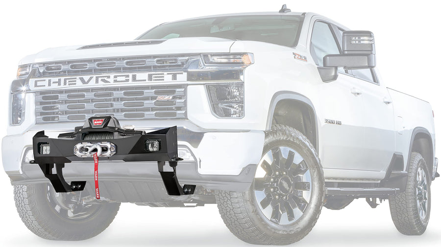 Trans4mer Gen III WARN 108003 Winch Mounting Bracket Kit for Mid-Frame Winches, Fits: Chevy Silverado HD 2500/3500 (2020-2022), Black