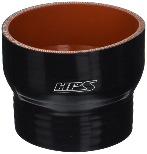 HPS Silicone HTSR-300-350-BLK High Temperature 4-ply Reinforced Reducer Coupler Hose, 50 PSI Maximum Pressure, 3" Length, 3" > 3-1/2" ID, Black
