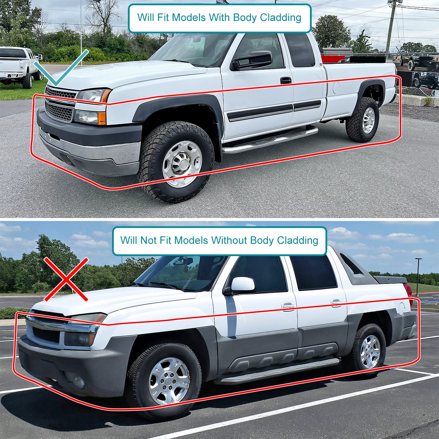 Smoke Projector Headlights SPEC-D TUNING Compatible with 2003-2007 Chevy Silverado, 2002-2006 Chevy Avalanche Without Body Cladding, Left + Right Pair Headlamps Assembly
