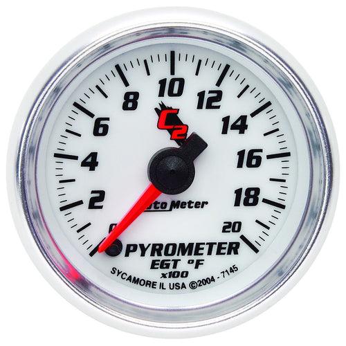 Auto Meter 7145 E.G.T. 2-1/16" 0-2000 F Full Sweep Electric Pyrometer (Exhaust Gas Temperature)
