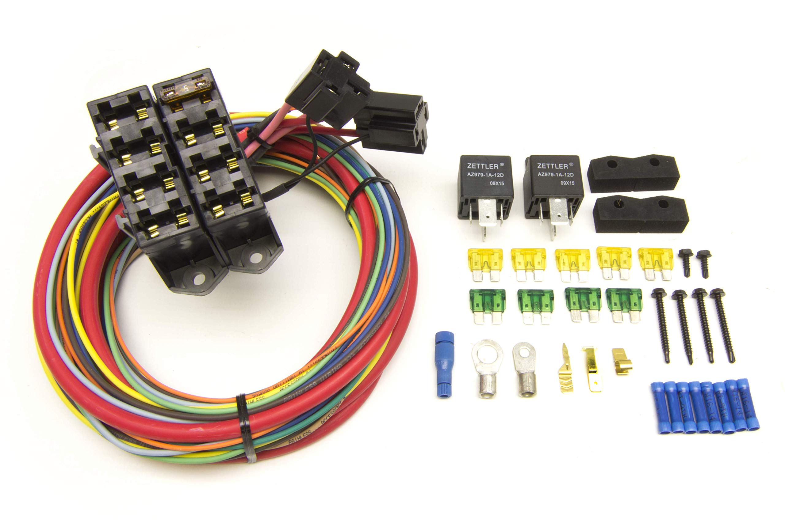 Cirkit Boss Painless Performance 70118 Heavy-Duty Auxiliary Fuse Block, 7 Ignition-Hot Circuits