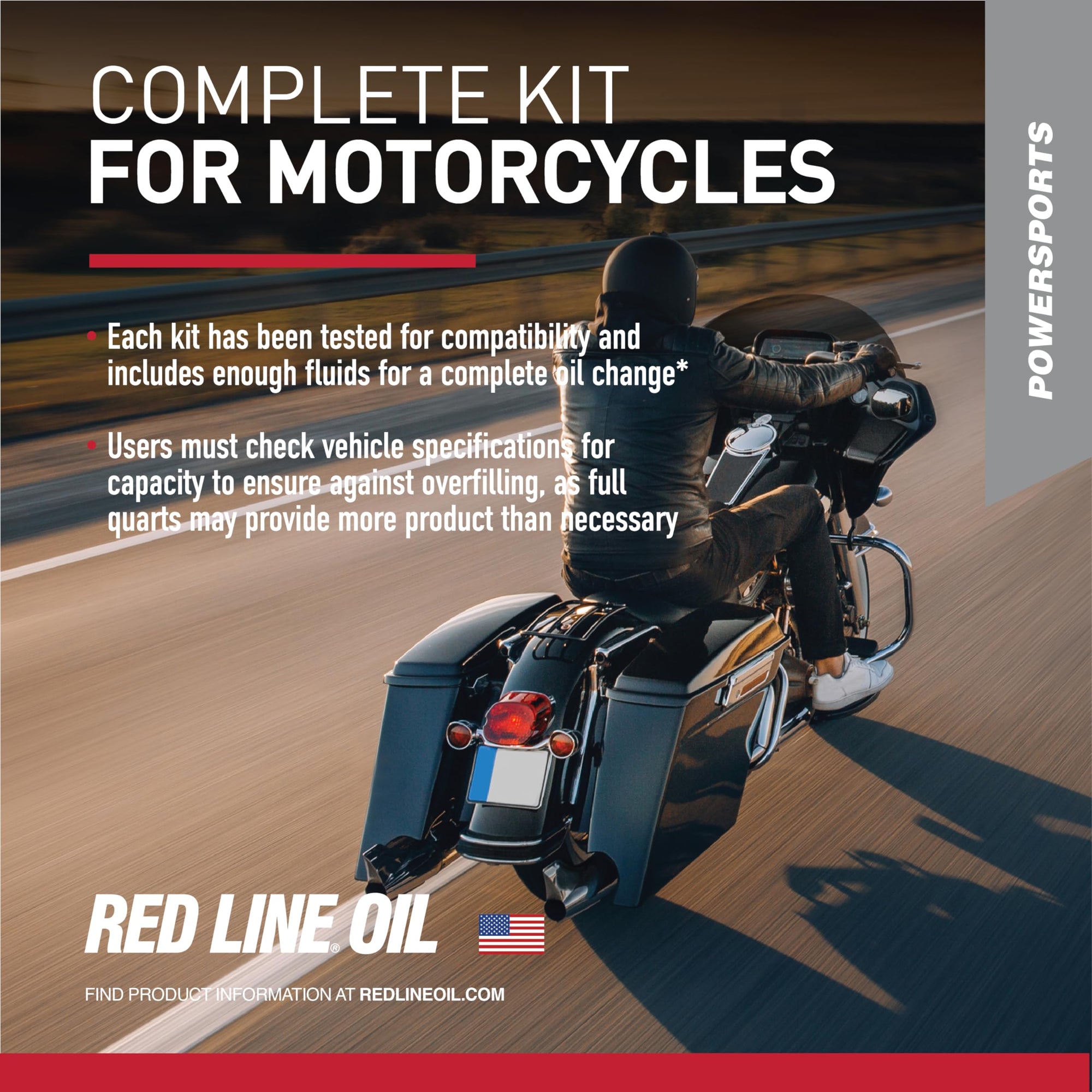 20W50 Red Line Powersport Motor Oil V-Twin - 1 Powerpack Kit