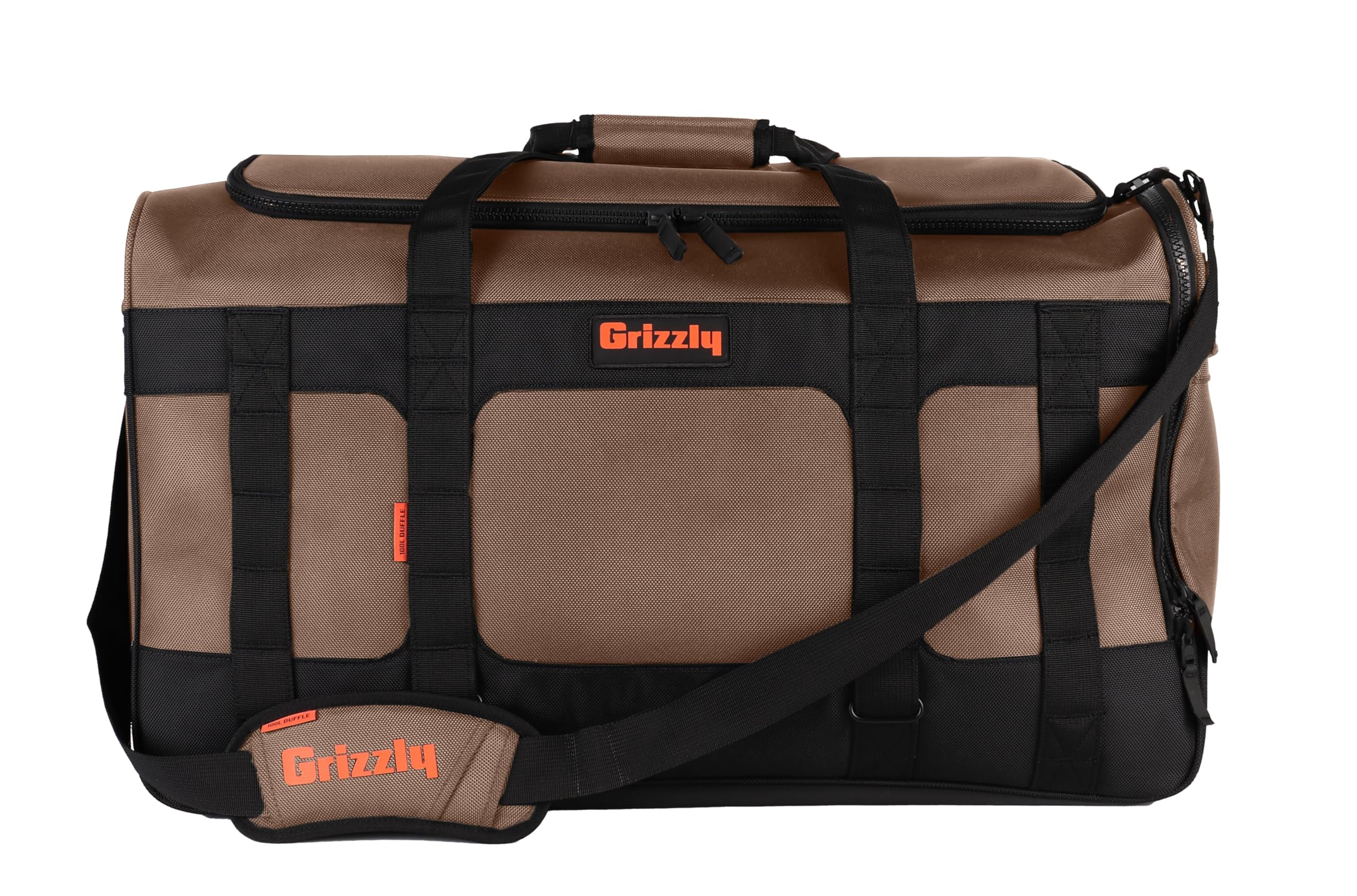 Duffle Grizzly 100 | Heavy-Duty Construction | Water Resistant Base | 100L Capacity | Large Storage Pocket | Tan