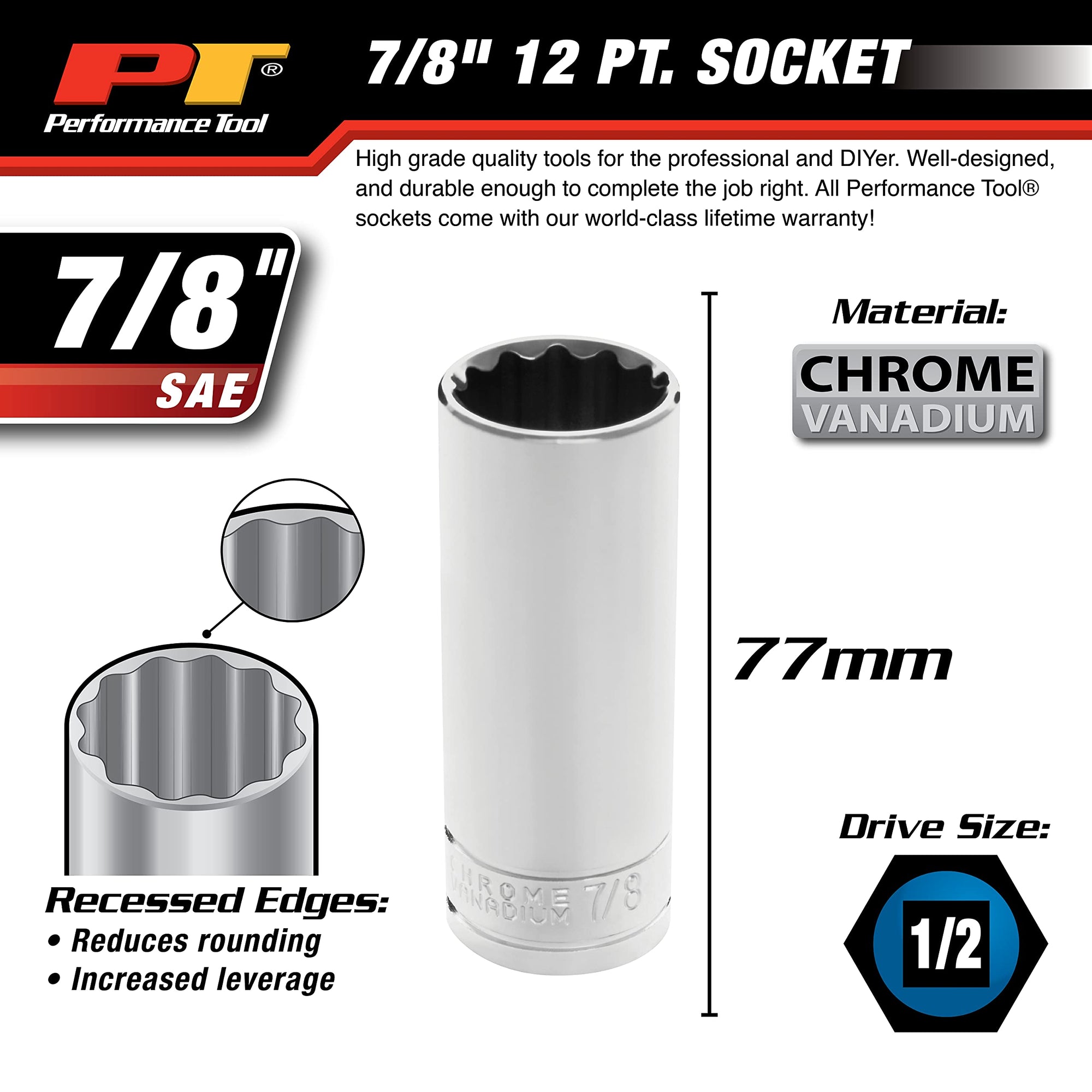 W32628 Performance Tool 7/8-Inch 12pt Socket