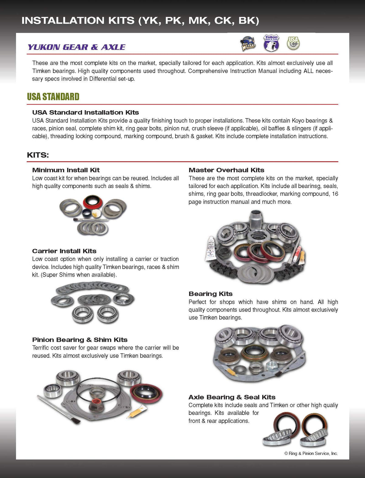 Bearing kit USA Standard for '89-'97 10.5" GM 14 Bolt Truck