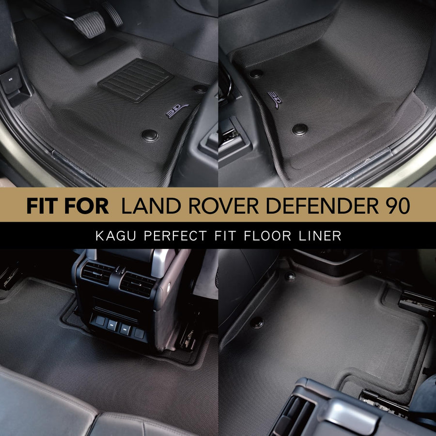 Kagu 3D MAXpider Custom Fit Floor Mat (Black) Compatible with Land Rover Defender 90 2020-2025 - 1st & 2nd Row