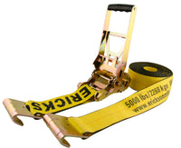 3" x 30' Erickson Multiplier Ratchet Tie-Down Strap with Flat Hooks - 15000 lb. Load Capacity