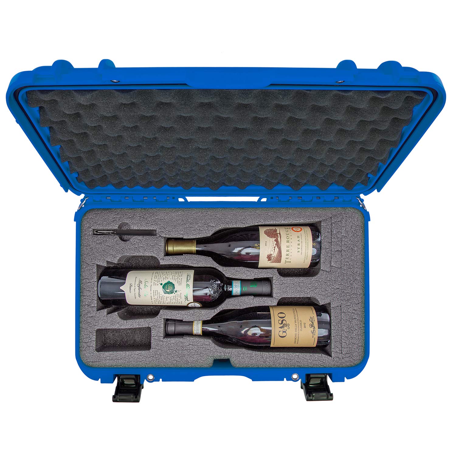 Protective Travel Case Nanuk 935 for 3 Bottles of Wine w/Wheels and Extendable Handle, TSA Approved - Blue (935-3BTLS8)