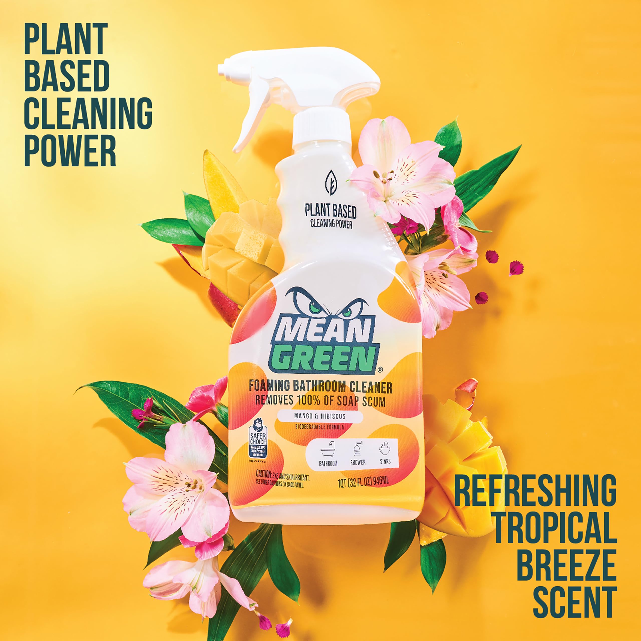 Bathroom Cleaner Mean Green Non-Concentrated Ready-to-Use, Tropical Breeze, 32 Ounce