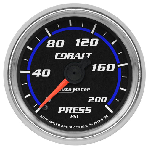 Pressure AutoMeter 6134 Gauge, 2 1/16", 200Psi, Mechanical, Cobalt
