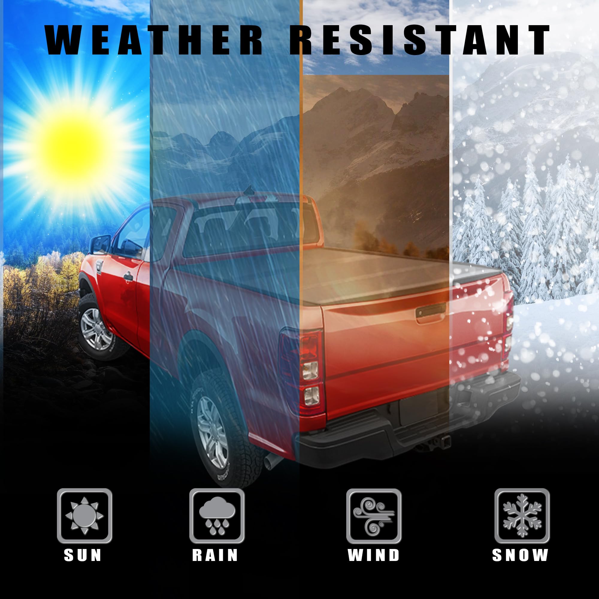 CoveRex TFX Series Armordillo USA Low Profile Hard Tri-Fold Truck Bed Tonneau Cover Fits 2019-2023 Ford Ranger 5 Ft (60") Short Bed