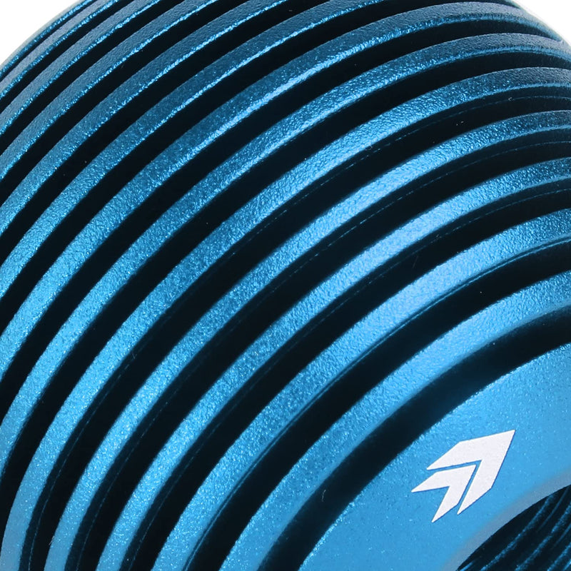 NRG Innovations Universal Aluminum SK-703BL Shift Knob with Thread Adapters, Heat Sink Style Round Ball Shape, Blue