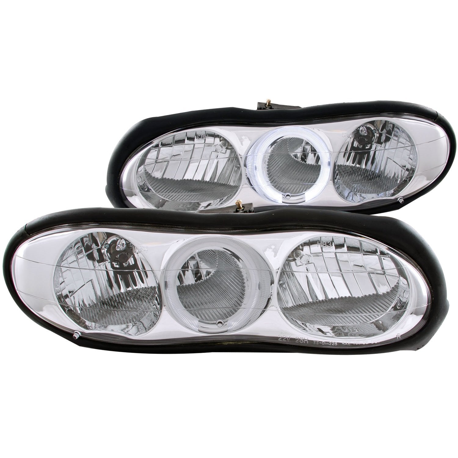 Chevrolet Camaro Anzo USA 121025 with Halo Chrome Headlight Assembly - (Sold in Pairs)