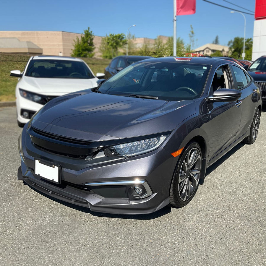 Matte Black Spec-D Tuning Front Bumper Lip Compatible with 2019-2021 Honda Civic 4DR