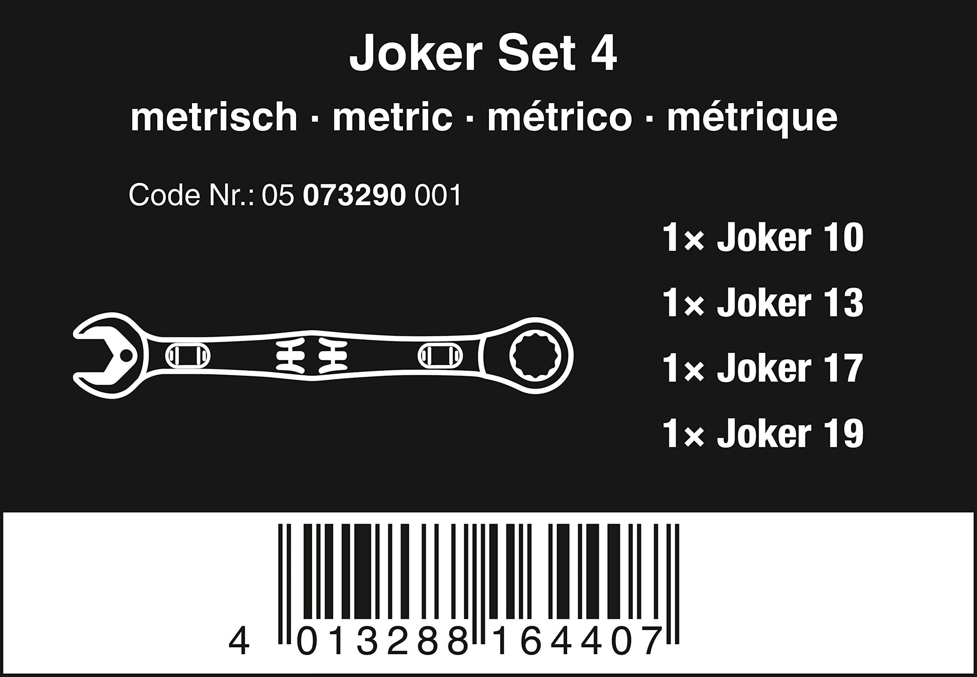 Wera 4pc Joker Metric Ratcheting Combination Wrench Set