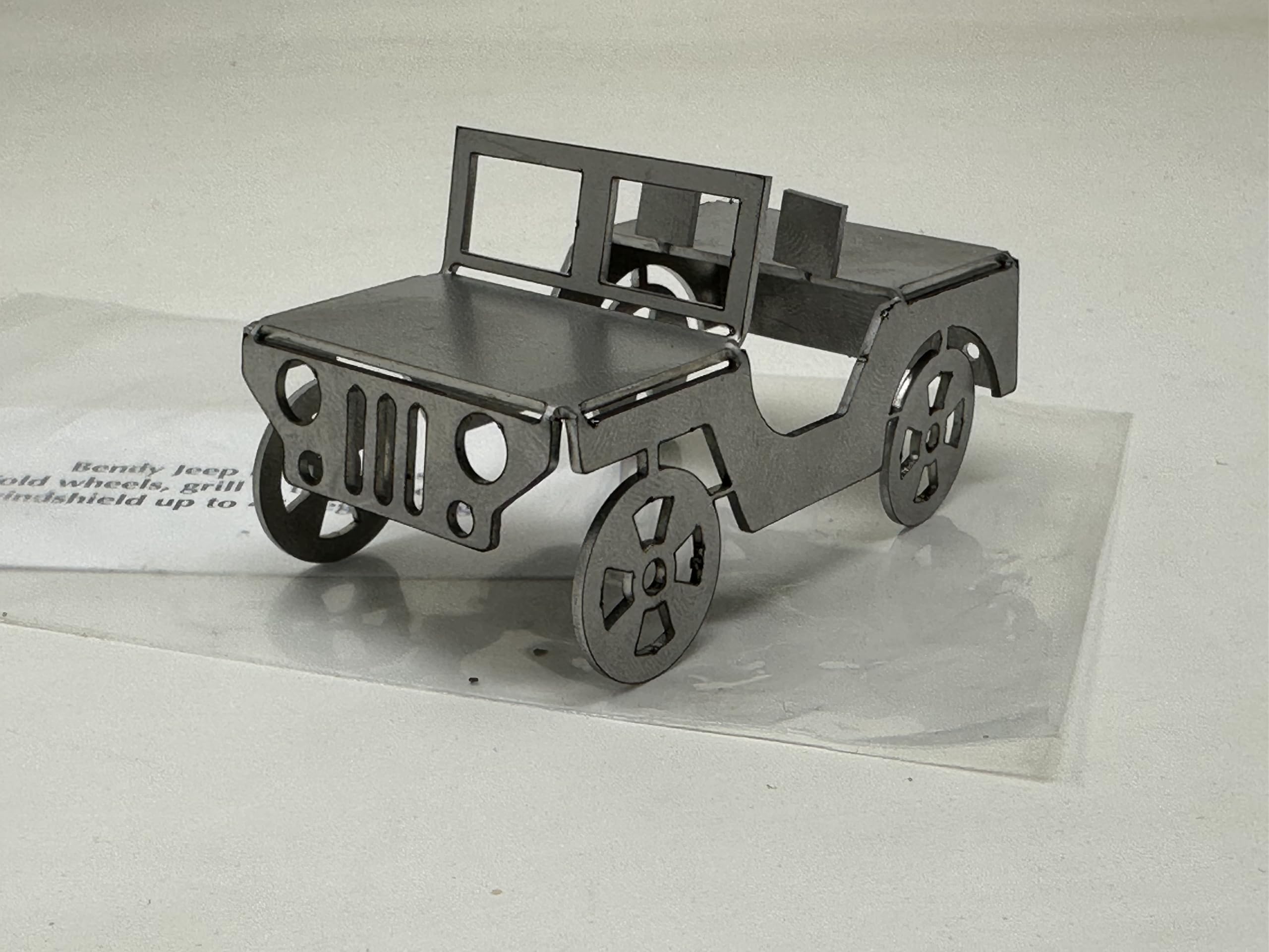 Business Card Holder Jeep Flat Stainless Steel Bendy Jeeps