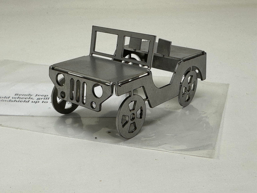 Business Card Holder Jeep Flat Stainless Steel Bendy Jeeps