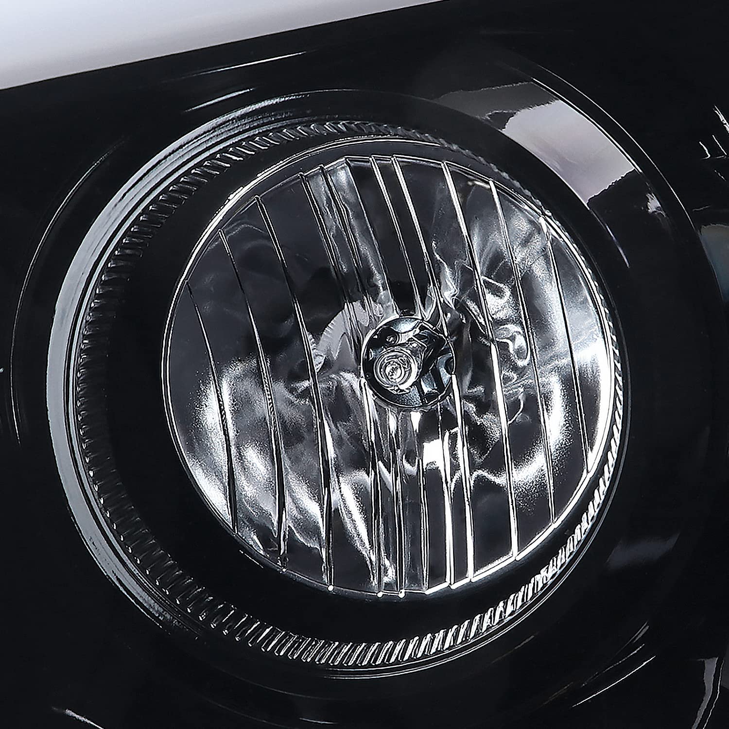 Glossy Black Smoke SPEC-D TUNING Projector Headlights w/Switchback LED Light Bar Compatible with 2006-2008 Dodge Ram 1500, 2500, 3500, Left + Right Pair Headlamps Assembly