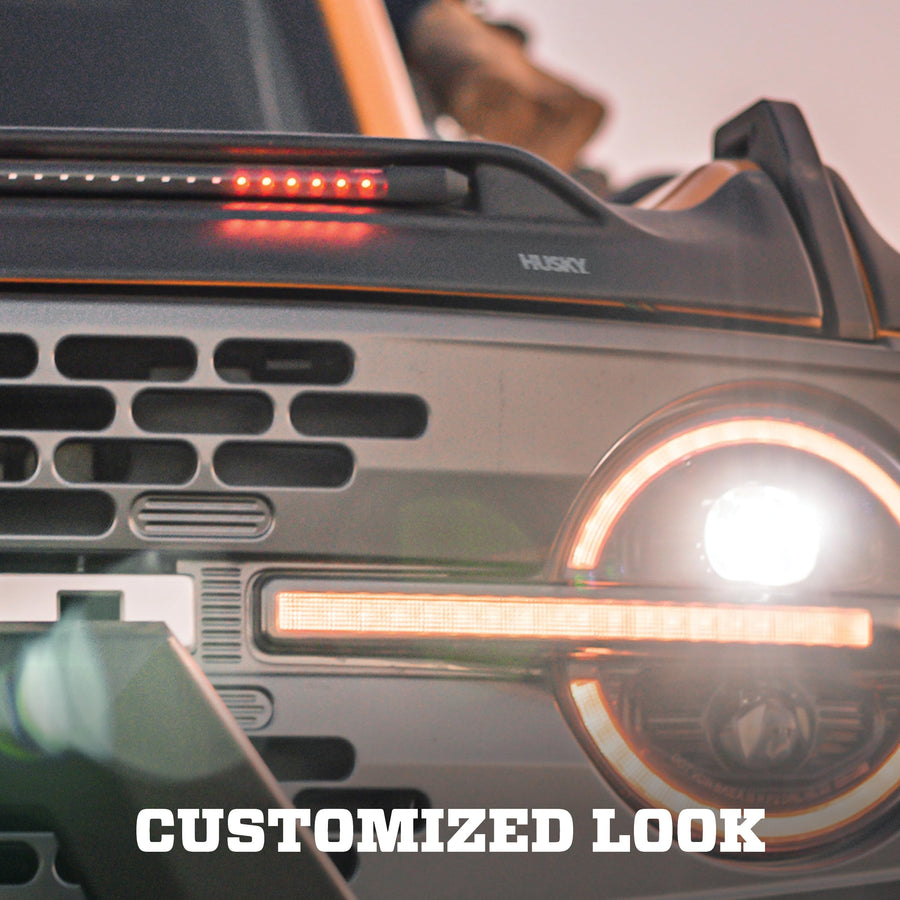 Aeroskin Husky Liners Lightshield PRO | Fits 2017-2022 Ford F-250, F-350, F-450, F-550 Super Duty | Low Profile Deflector/Bug Shield 1 pc.Black | 2820135
