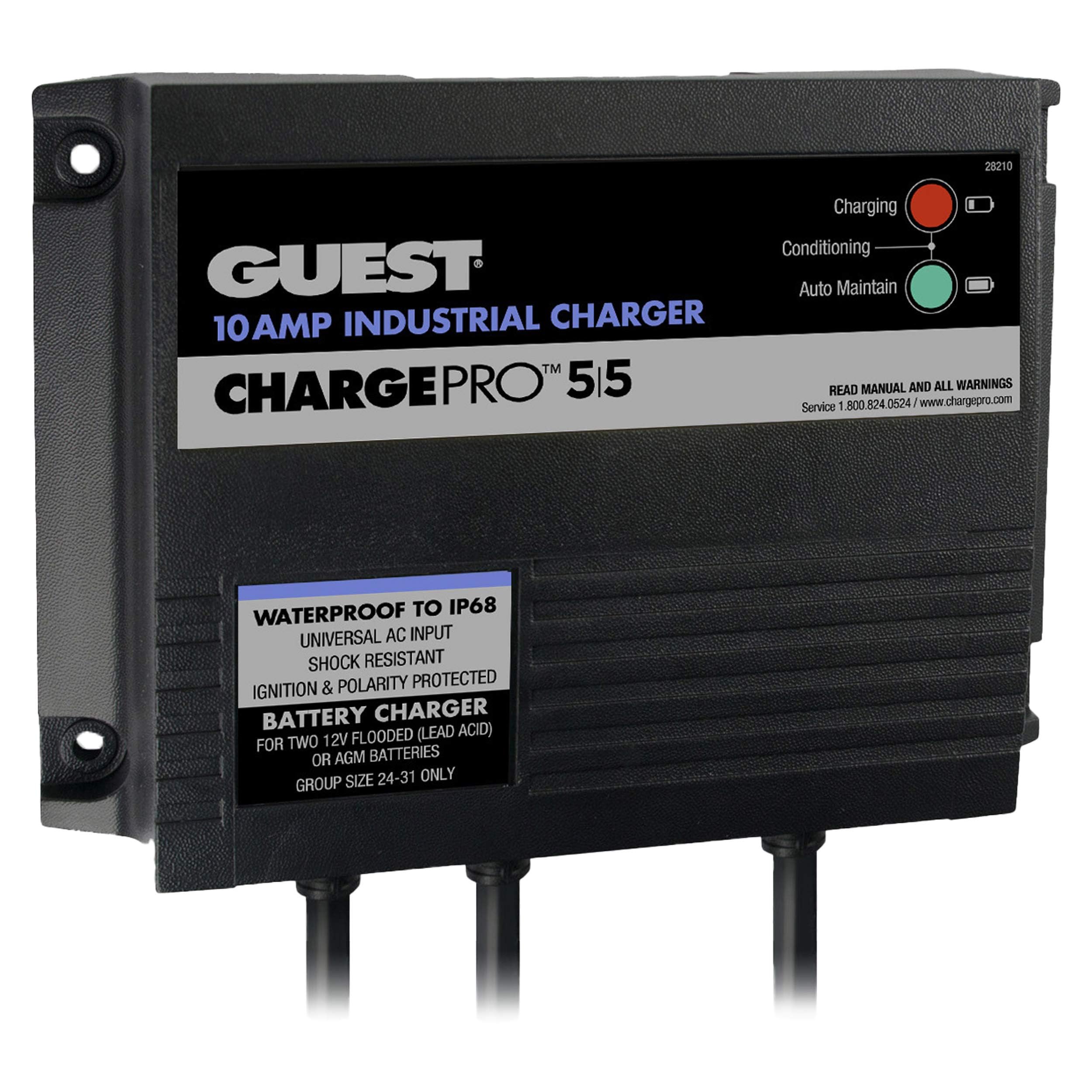 On Board Batt Chgr, 10A 12/24V, 2 Bank
