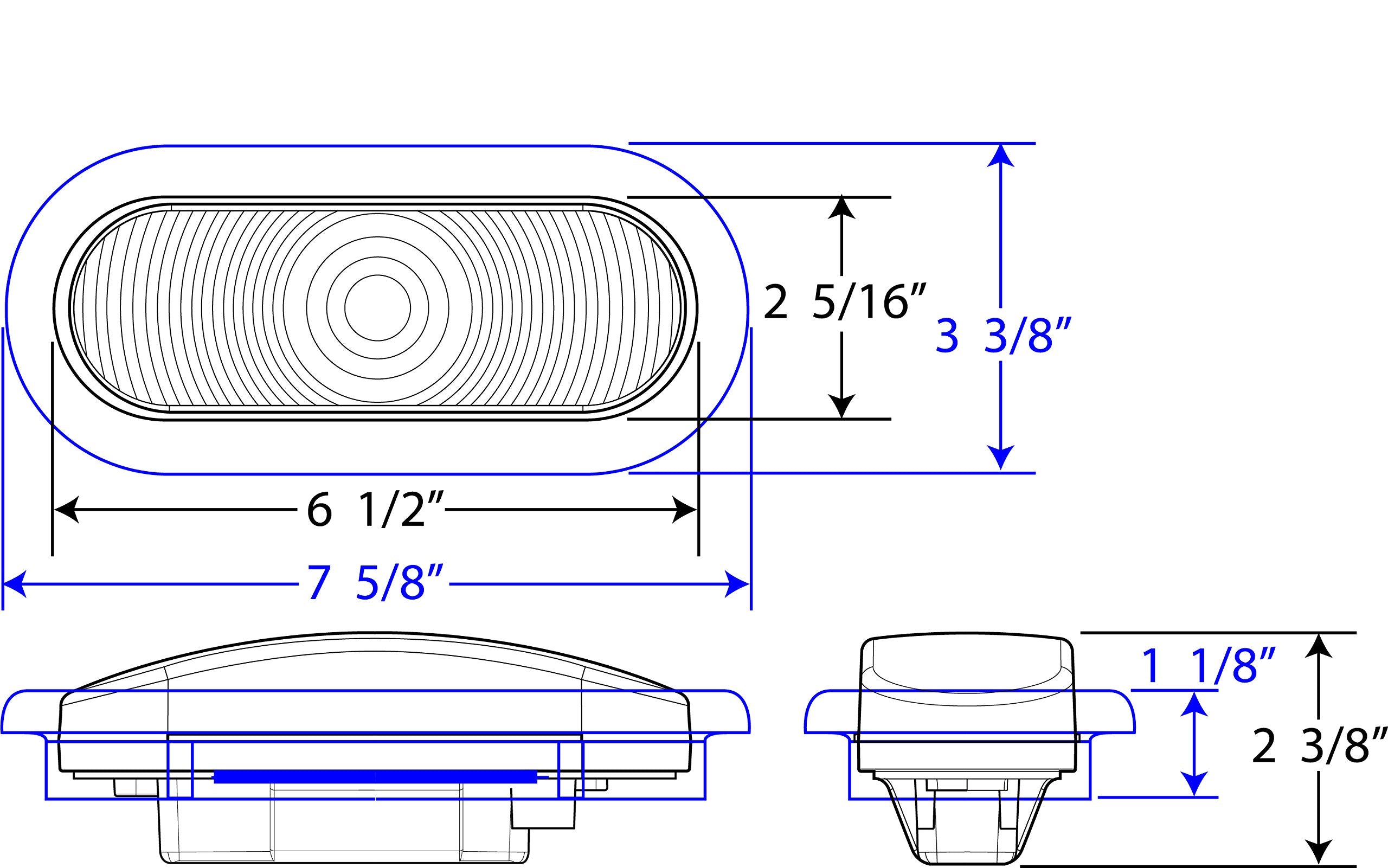 6" Oval Optronics ST70RK Stop/Turn/Tail Light, Red