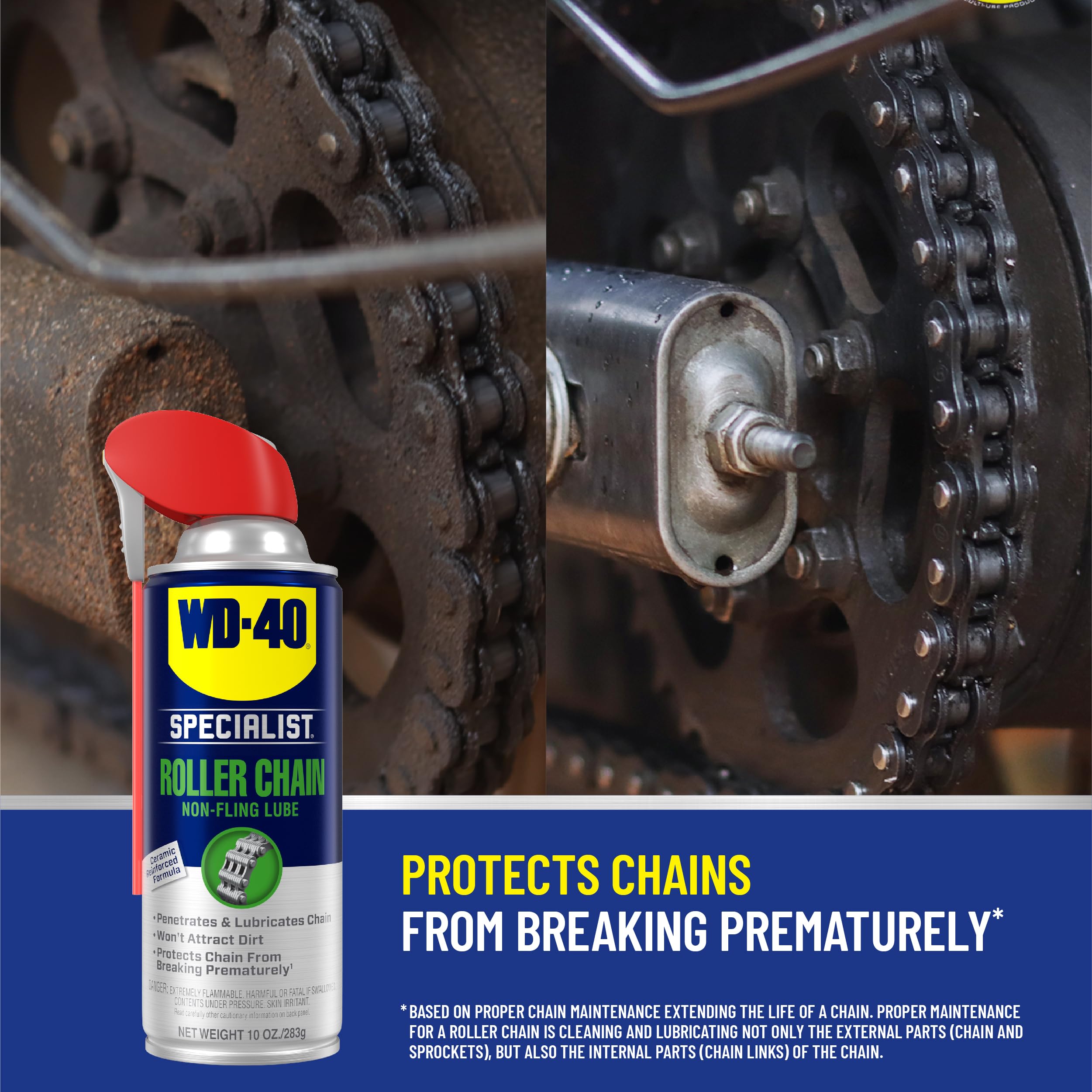 WD-40 Non-Fling Specialist Roller Chain Lubricant, 10 OZ [6-Pack]