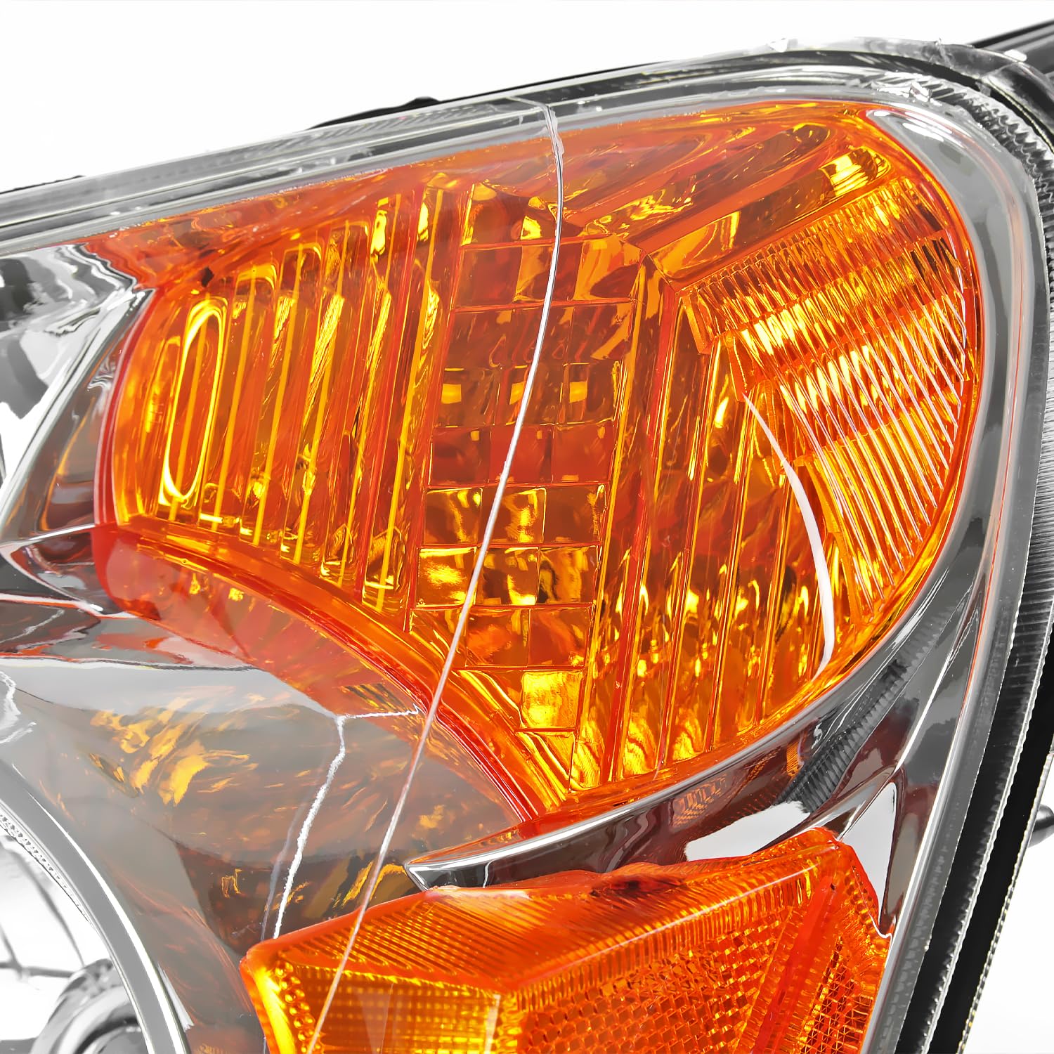 Replacement SPEC-D TUNING Chrome Headlights Compatible with 2002-2004 Honda CR-V CRV Left + Right Head Lamps Assembly