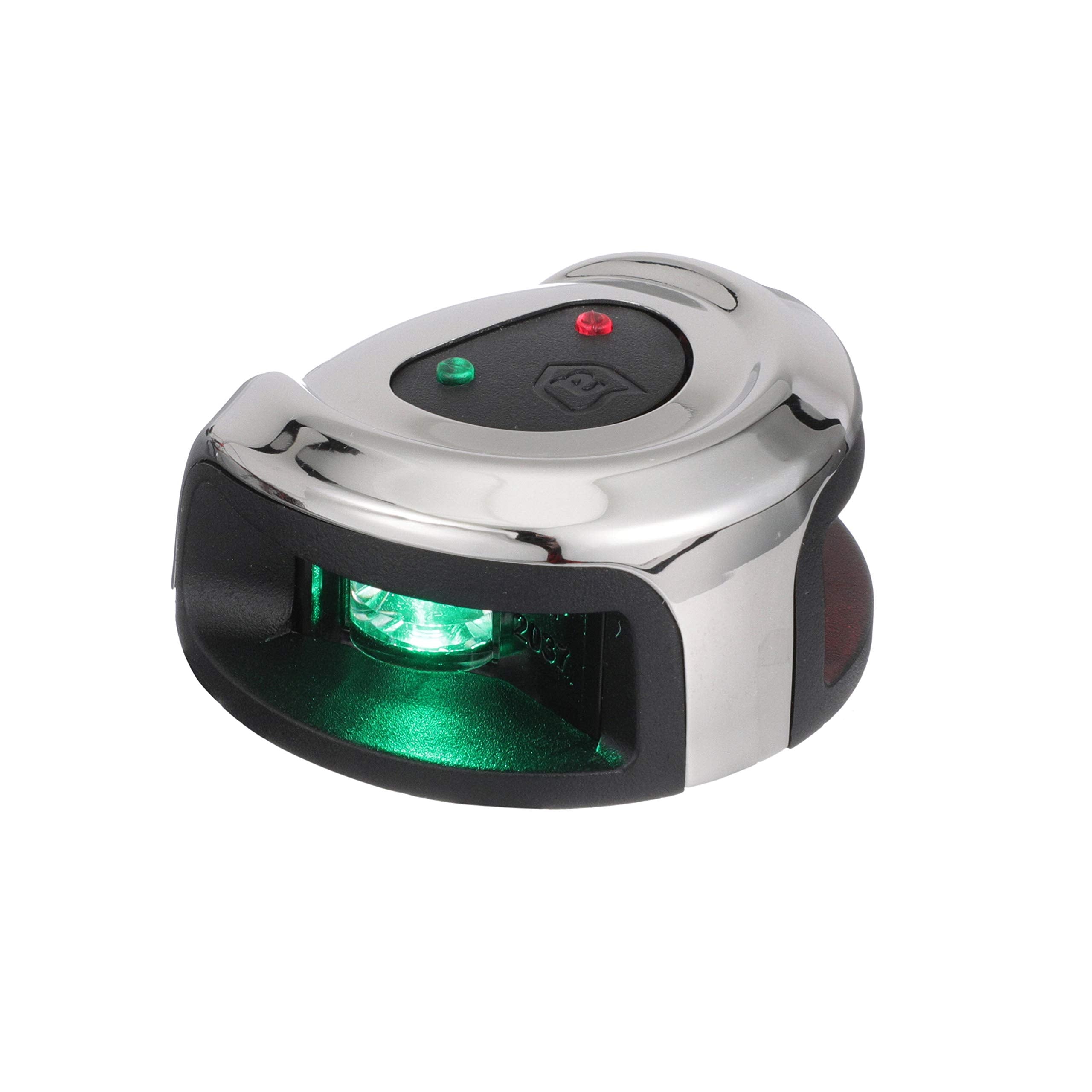 LightArmor attwood 2-Mile Navigation Lights, Deck Mount, Round, Bi-Color, LED Lighting, Stainless Housing