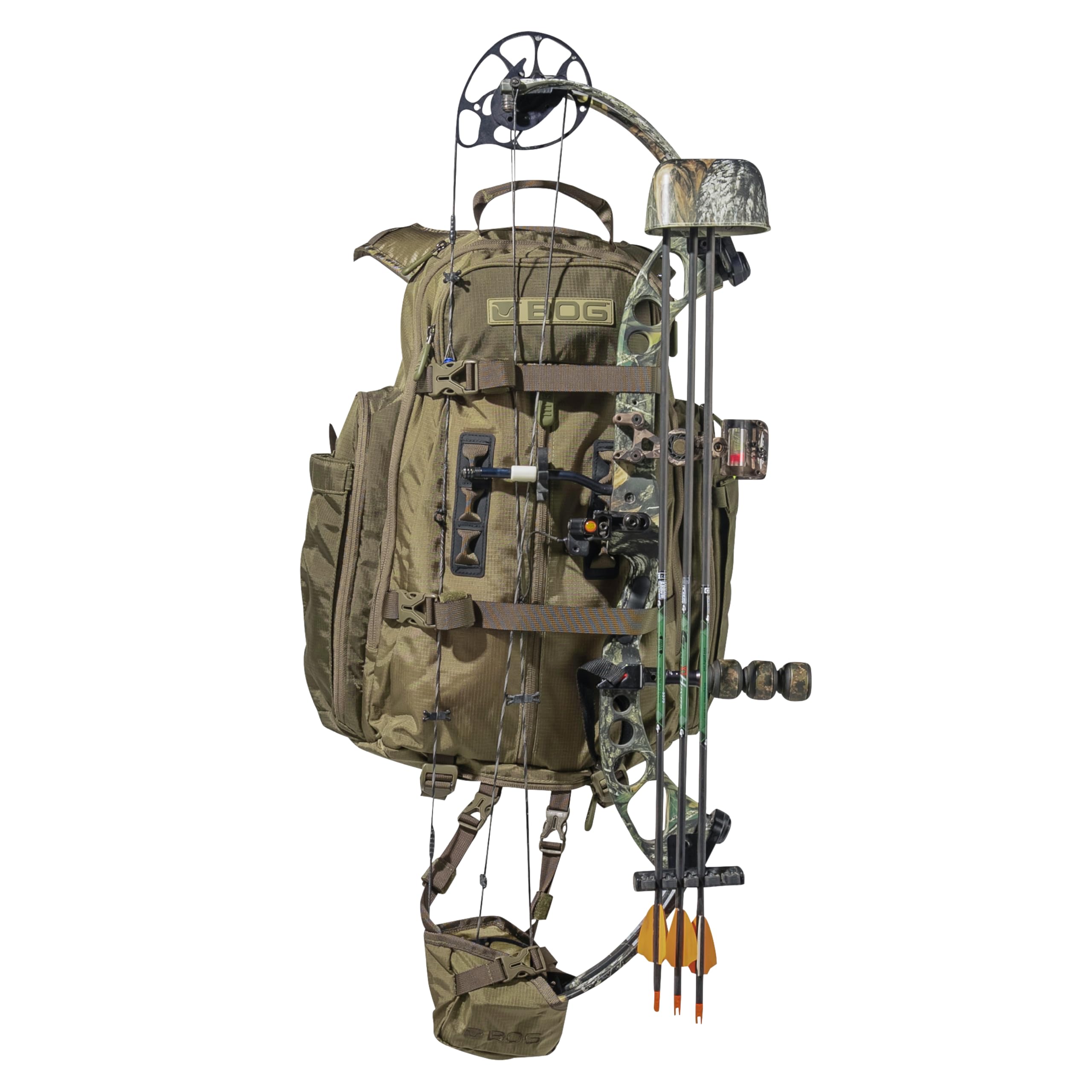Day Pack BOG Bag with Detachable Carry Boot and Rain Cover, Lightweight Ripstop, Heavy-Duty, Large Capacity, For Hunting, Outdoors, EDC