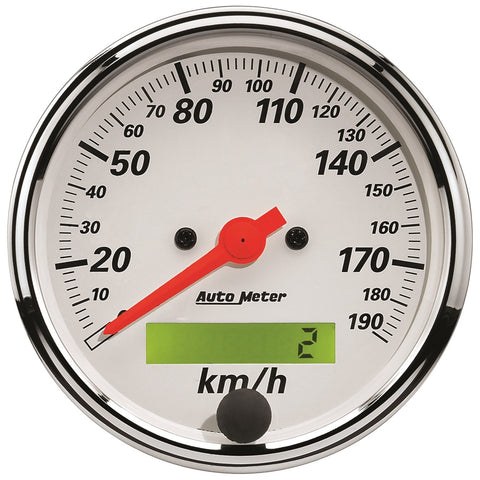 Electric Auto Meter 1388-M Arctic White Programmable Speedometer