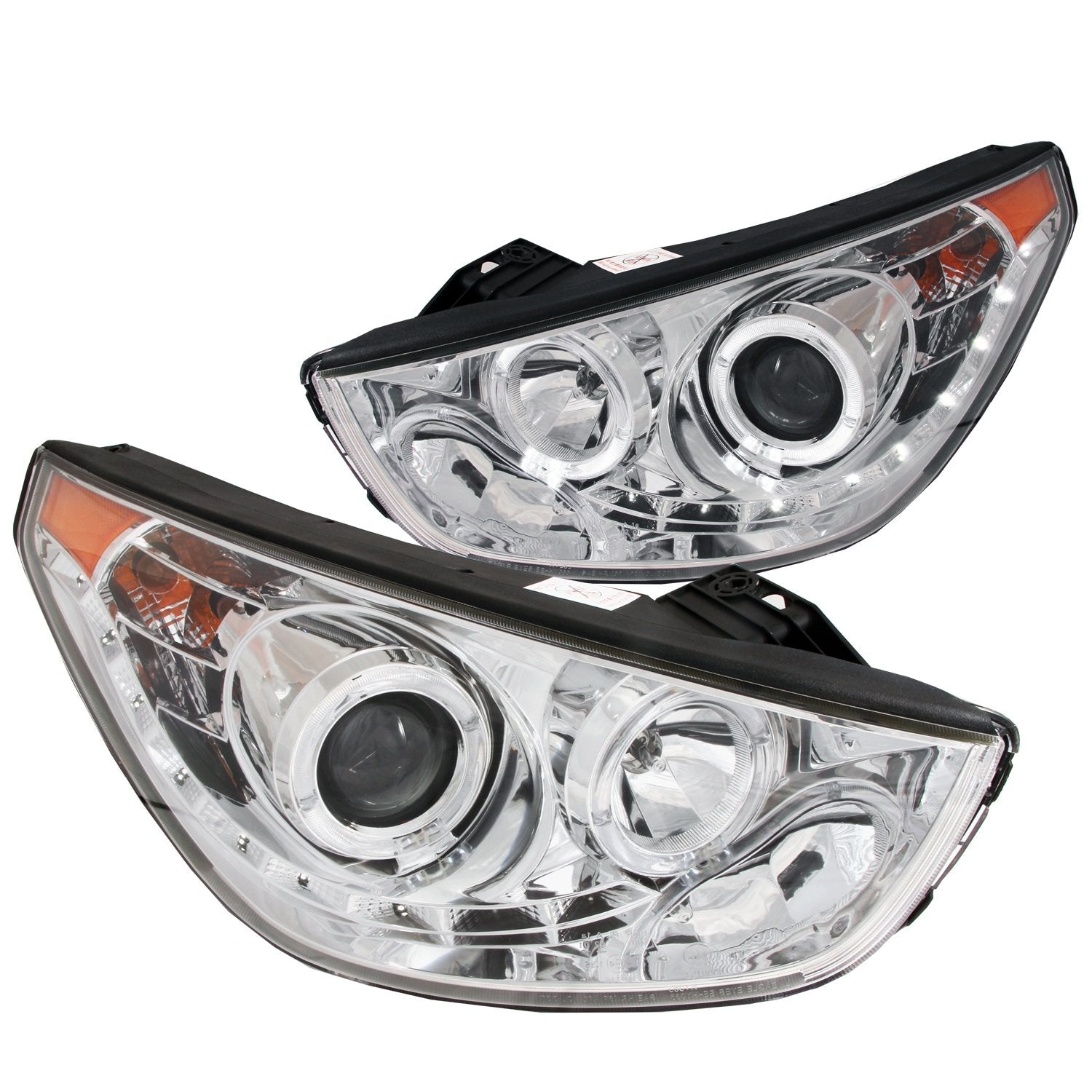Chrome/Clear/Amber Halogen Projector Headlight AnzoUSA for Hyundai Tucson