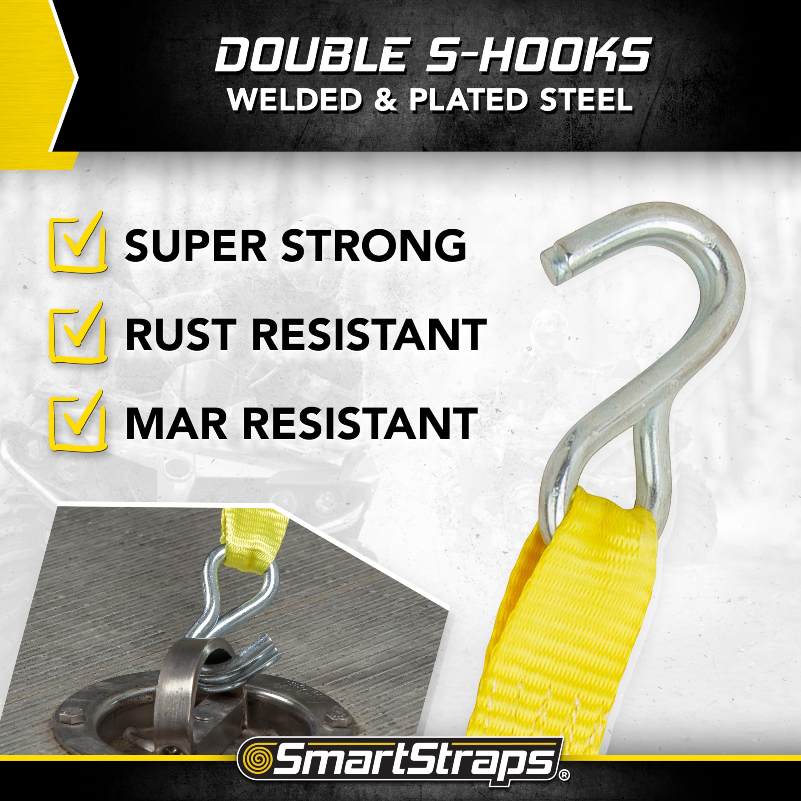 14’ SmartStraps Commercial Ratchet Tie Down Strap – 5,000lbs Break Strength, 1,667lbs Safe Work Load – Commercial Duty Tie Downs for High-Investment Heavier Loads