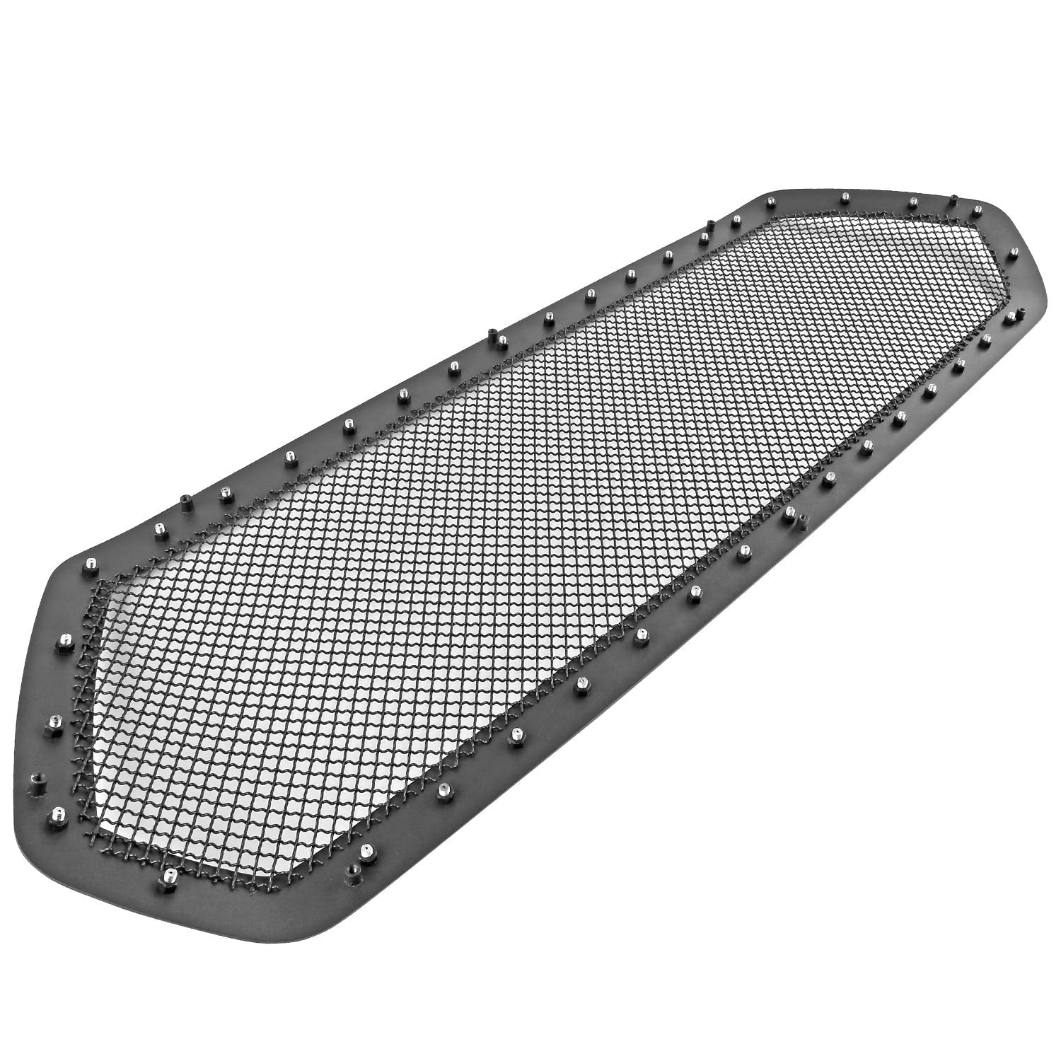 Black Studded S/S Hood Grille Insert Spec-D Tuning 1PC Compatible with 2016-2018 Toyota Tacoma