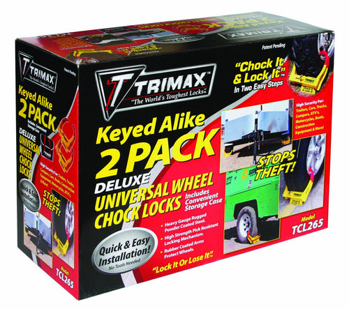 Trimax Small Deluxe Keyed Alike TCL265 Wheel Chock Lock, (Pack of 2)