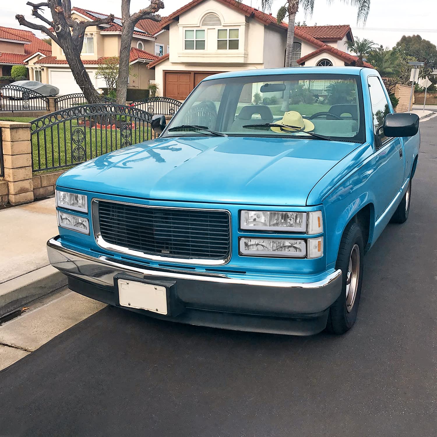 LED Bar Headlights + Bumper Lights + Corner Lights SPEC-D TUNING Compatible with 1994-1998 GMC C10 C/K Suburban Sierra, Left + Right Pair Headlamps Assembly