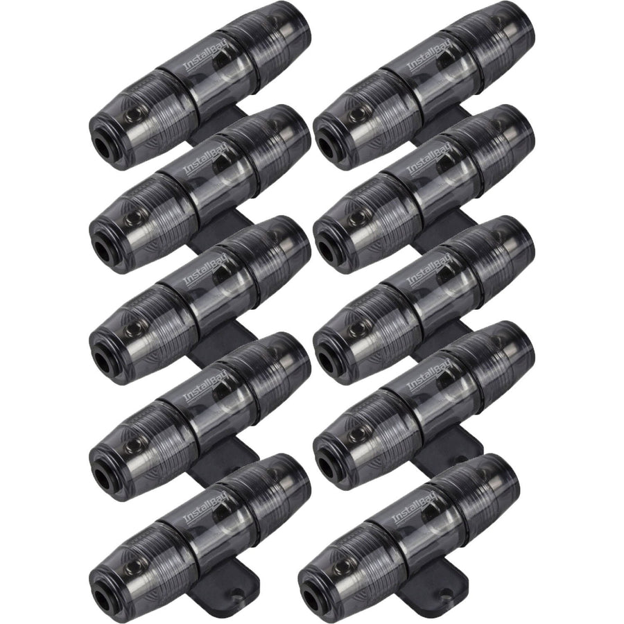 Install Bay 4 or 8 Gauge MANLFH-10 Mini ANL Nickel Plated Fuse Holder (10 Pack)